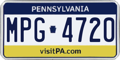PA license plate MPG4720