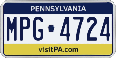 PA license plate MPG4724