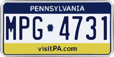 PA license plate MPG4731
