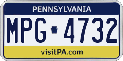 PA license plate MPG4732
