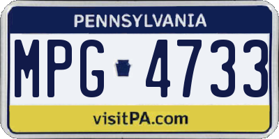PA license plate MPG4733