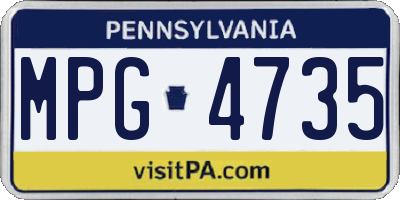 PA license plate MPG4735
