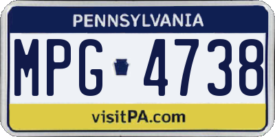PA license plate MPG4738