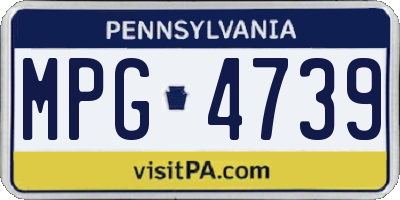 PA license plate MPG4739