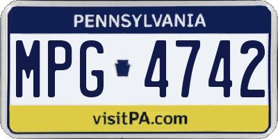 PA license plate MPG4742