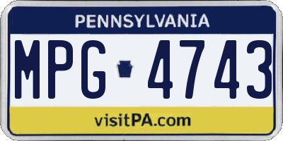 PA license plate MPG4743