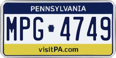 PA license plate MPG4749