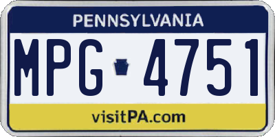 PA license plate MPG4751