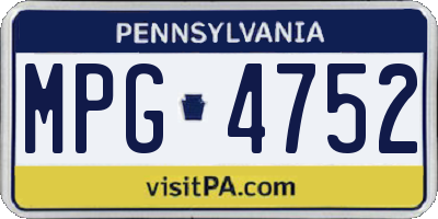 PA license plate MPG4752
