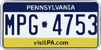 PA license plate MPG4753