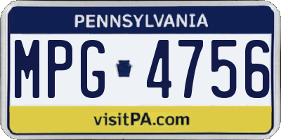 PA license plate MPG4756