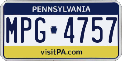 PA license plate MPG4757