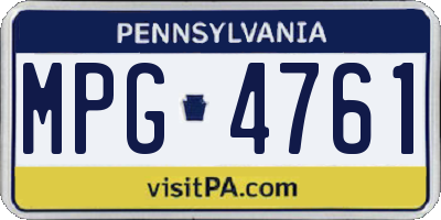 PA license plate MPG4761