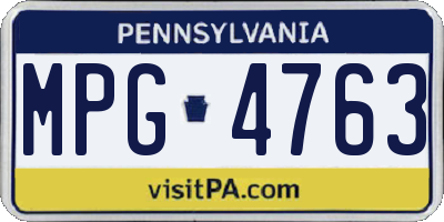 PA license plate MPG4763