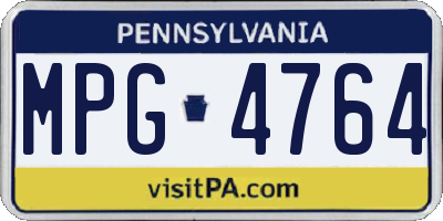 PA license plate MPG4764