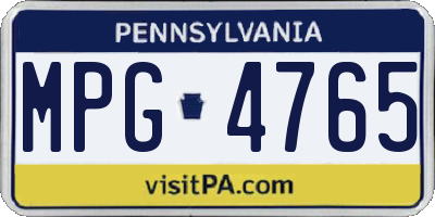 PA license plate MPG4765