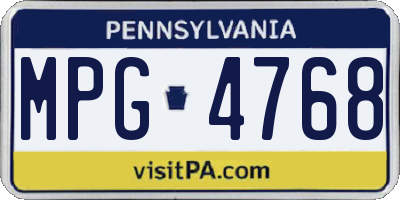 PA license plate MPG4768