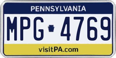 PA license plate MPG4769