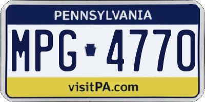 PA license plate MPG4770