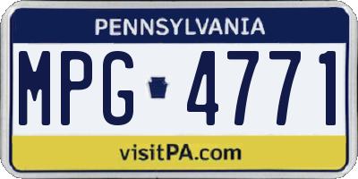 PA license plate MPG4771