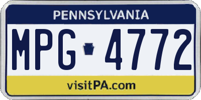 PA license plate MPG4772
