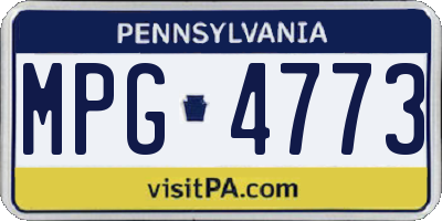 PA license plate MPG4773
