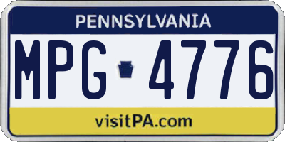 PA license plate MPG4776