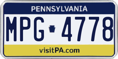PA license plate MPG4778