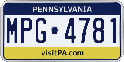 PA license plate MPG4781
