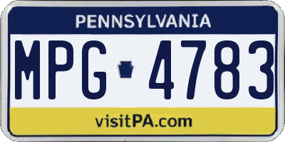 PA license plate MPG4783