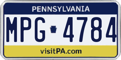 PA license plate MPG4784
