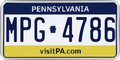 PA license plate MPG4786