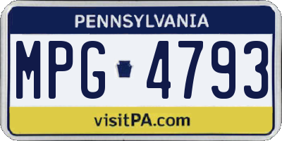 PA license plate MPG4793