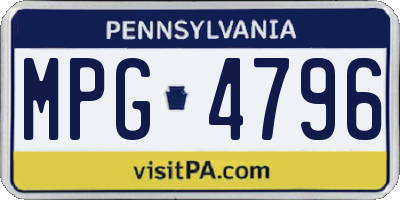 PA license plate MPG4796