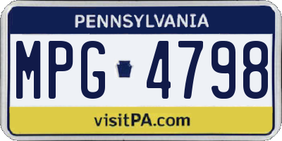 PA license plate MPG4798