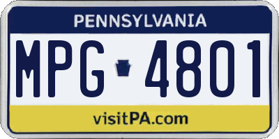 PA license plate MPG4801