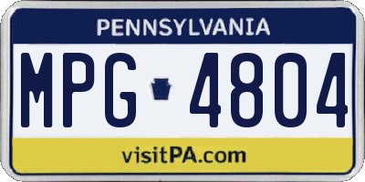 PA license plate MPG4804