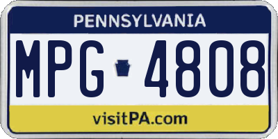 PA license plate MPG4808