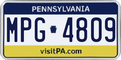 PA license plate MPG4809