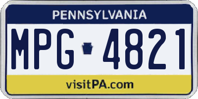 PA license plate MPG4821