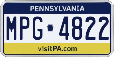 PA license plate MPG4822