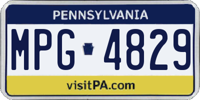 PA license plate MPG4829