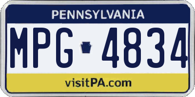 PA license plate MPG4834