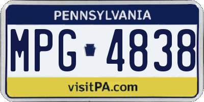 PA license plate MPG4838