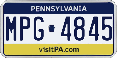 PA license plate MPG4845