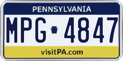 PA license plate MPG4847