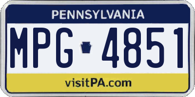 PA license plate MPG4851