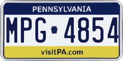 PA license plate MPG4854