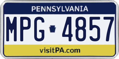 PA license plate MPG4857