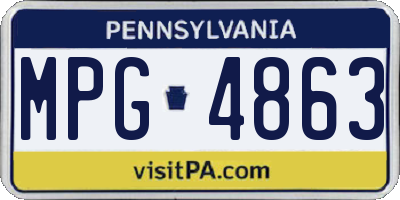 PA license plate MPG4863